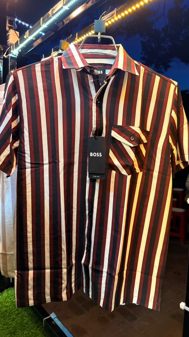 Boss chinese half shirts maroon