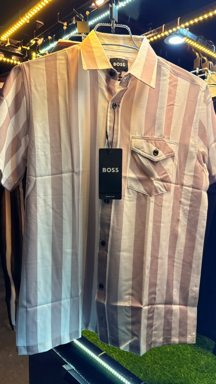 Boss chinese half shirts light pink